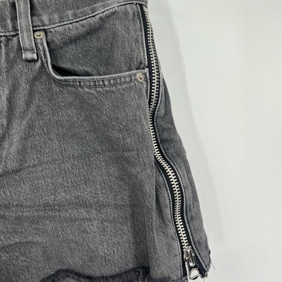 Rag & Bone Maya High-Rise Denim Shorts in Shadow Side Zippers - Picture 3 of 7